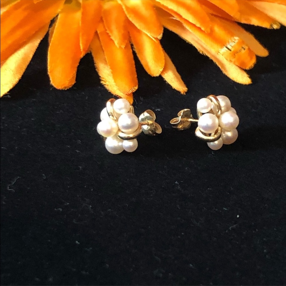 14K Gold & Pearl Set - Picture 4 of 5